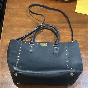 Michael Kors Black Tote with Gold Studs-see listing condition details
